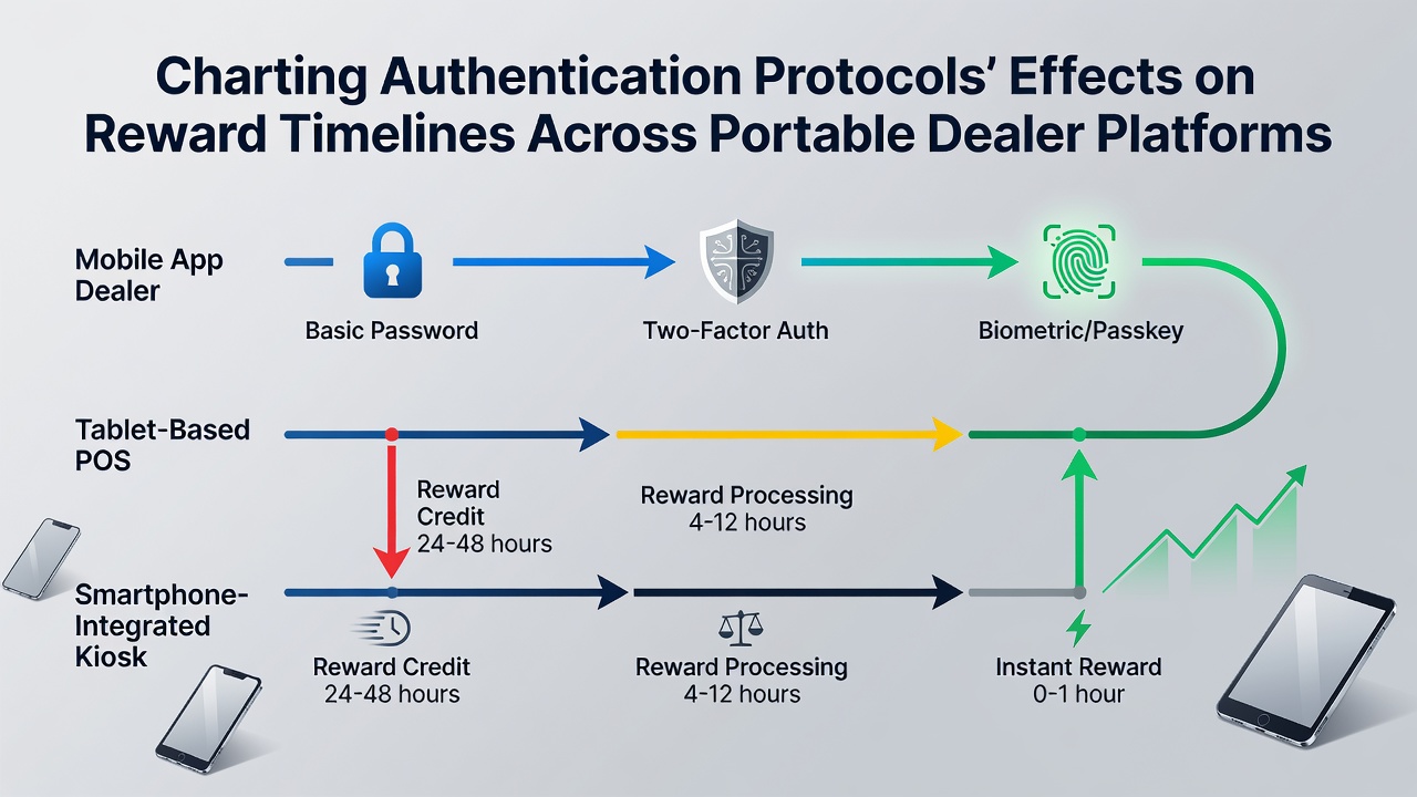 Data visualization of reward timeline variations across different authentication methods on mobile platforms